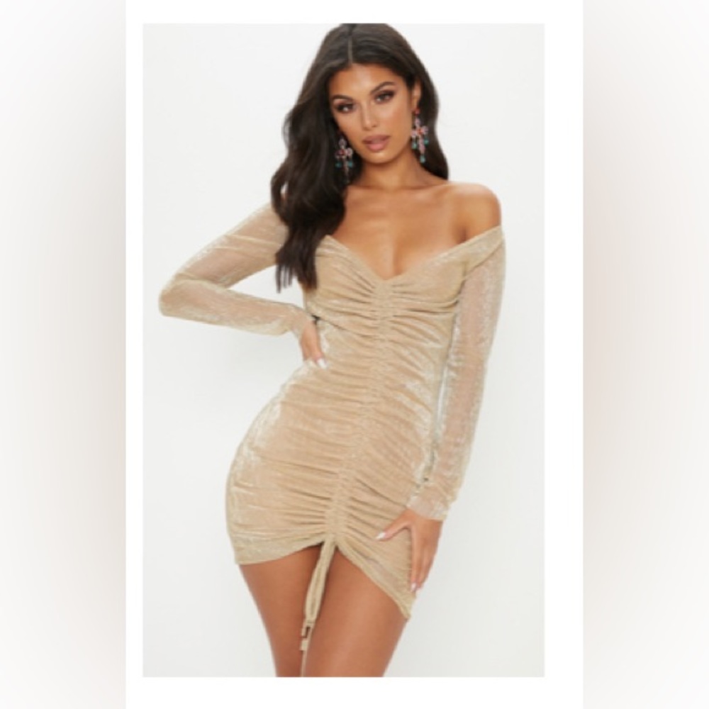 NEW YEARS EVE ⭐️ Gold Metallic Bodycon Dress